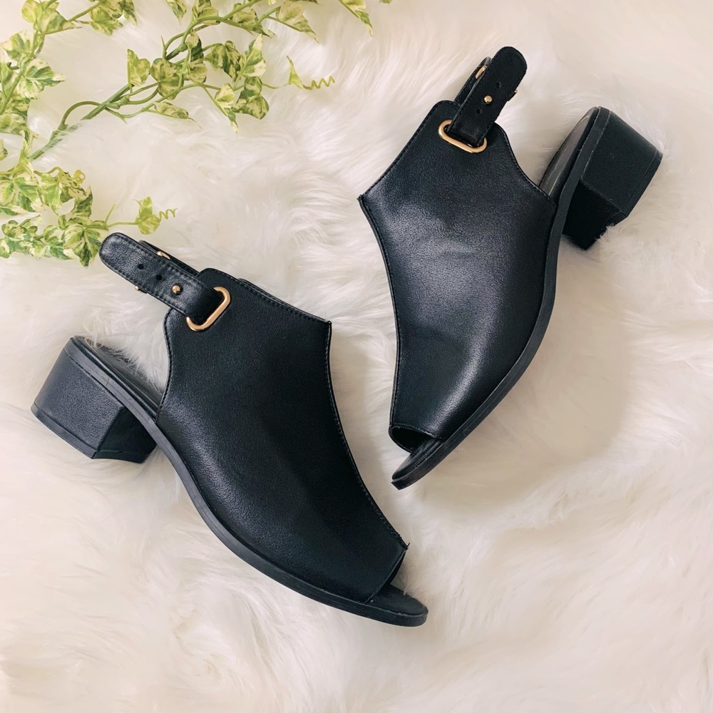 TOPSHOP Slingback Peep Toe Sandal Booties 7